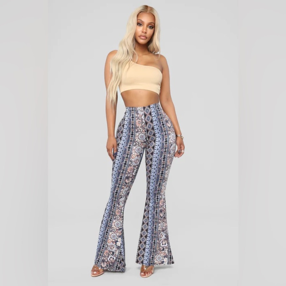 Alix pants blue/combo - fashion nova